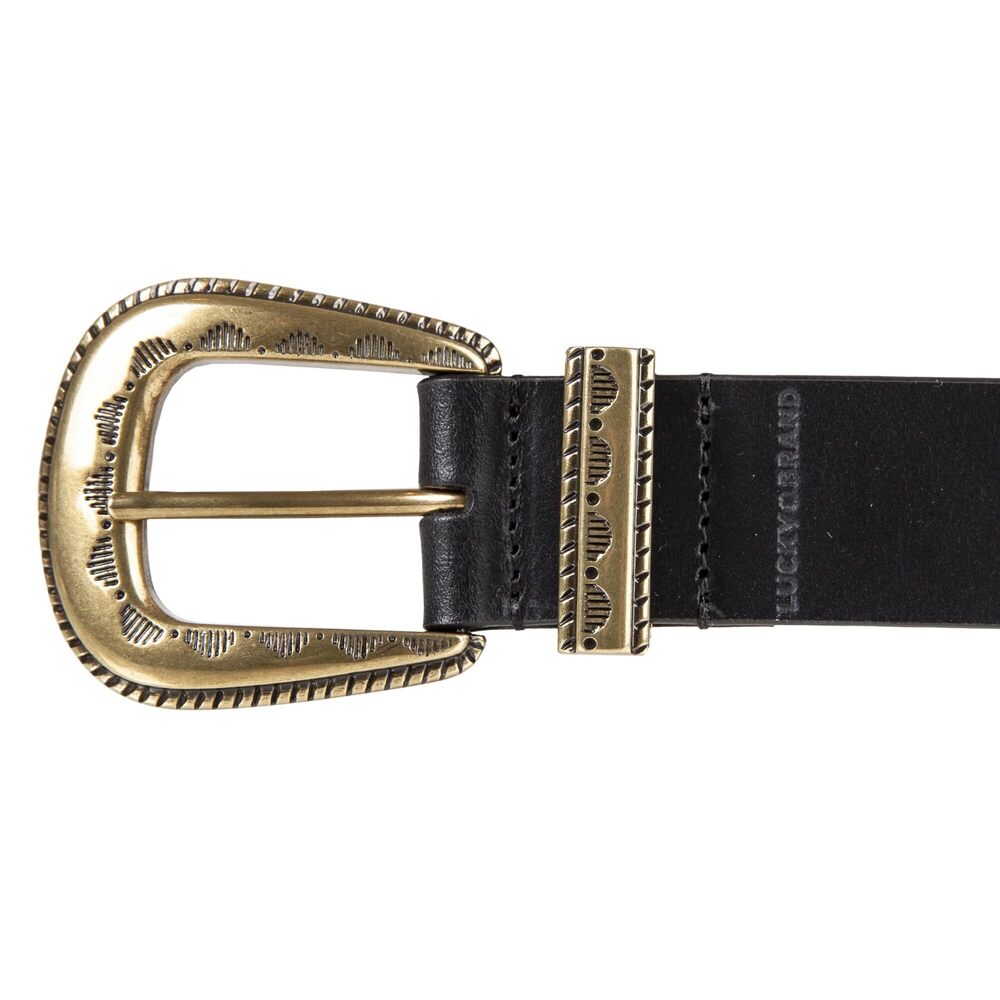 8557 Women Western Style Fashion Leather Belt, Textured Buckle-black, Xl - Picture 2 of 5